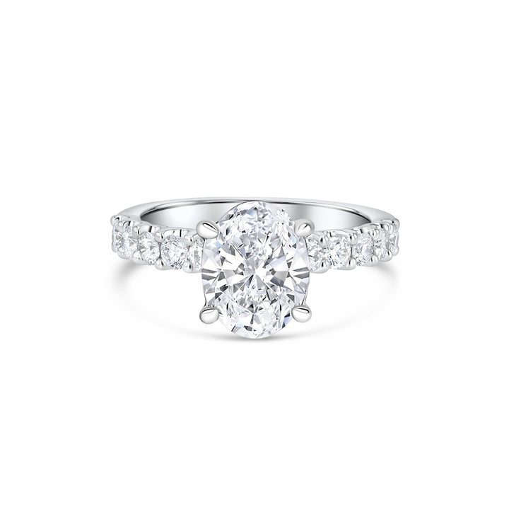 18K White Gold 4-Prong Engagement Mounting w/ 0.63ct Diamonds