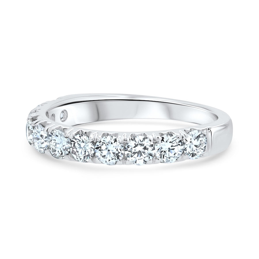 1.07 Carat Diamond Split-Prong 18K White Gold Wedding Band