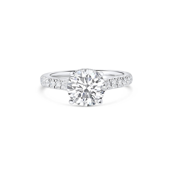 18kt White Gold 4-Prong Engagement Mounting w/ 0.37ct Diamonds