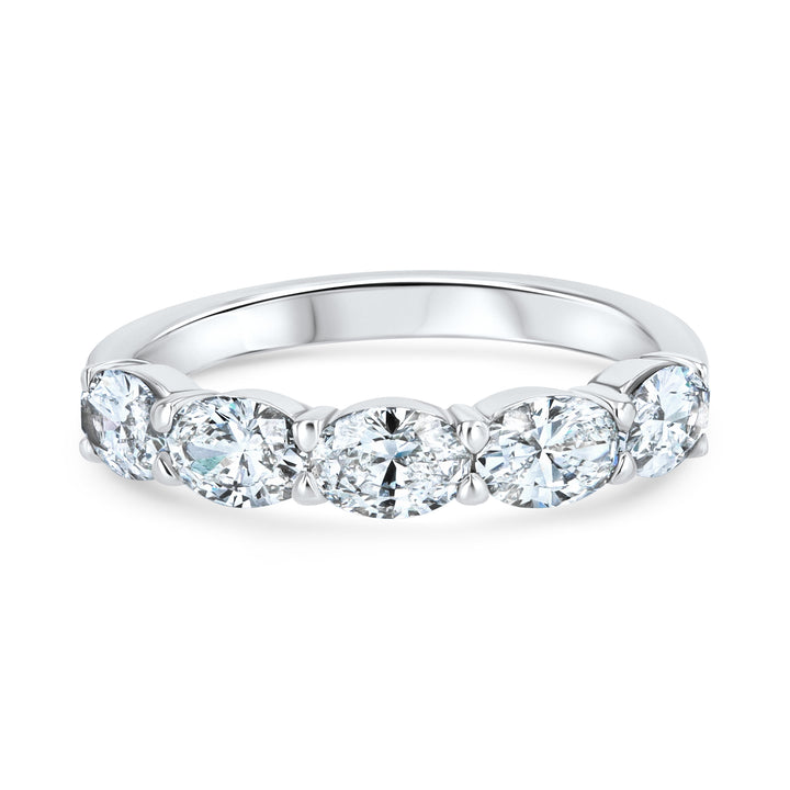 Platinum East-West Oval Diamond Band – 1.25 Carats