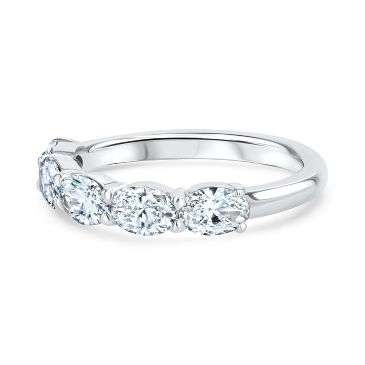 Platinum East-West Oval Diamond Band – 1.25 Carats