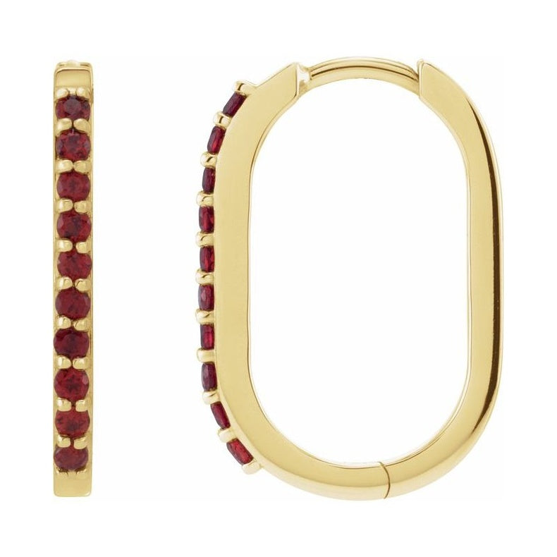 Accented Elongated Hoop Earrings