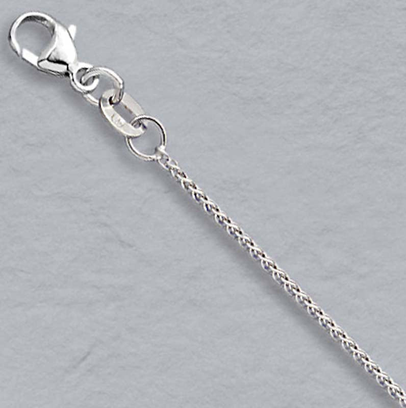 14 Karat White Gold Spiga Chain 18 Inches Long