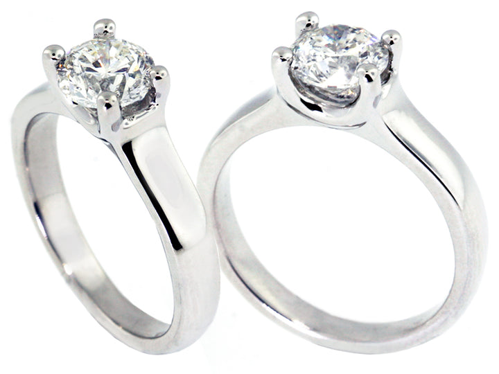 Arista Platinum Solitaire Engagement Ring Setting - Medium