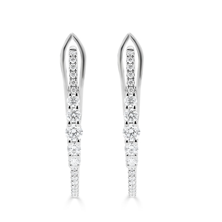 Trellis .50ct 18KW V Hoop Earrings | Washington Diamond