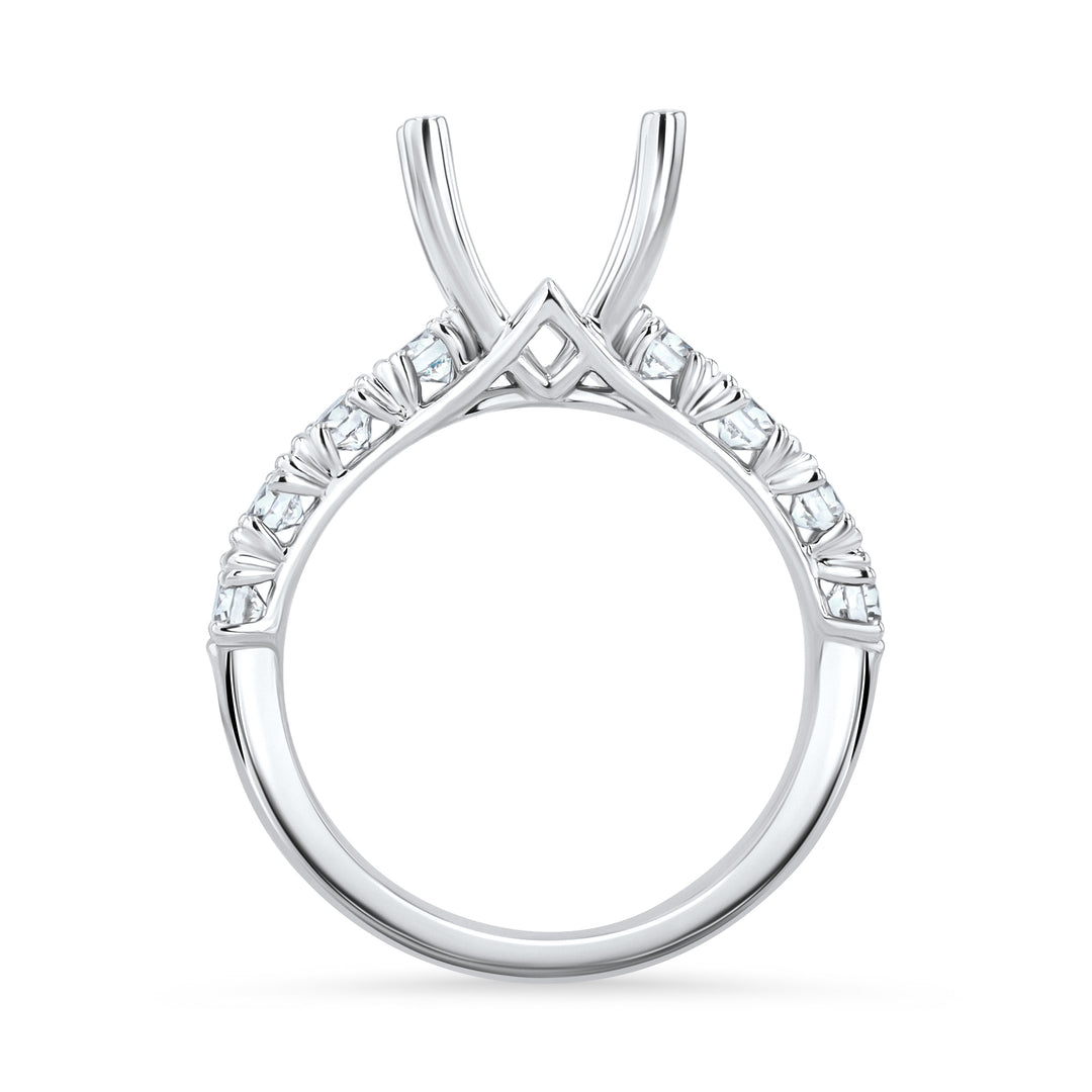 Platinum Engagement Ring Mounting with 0.75ct Diamond Accents