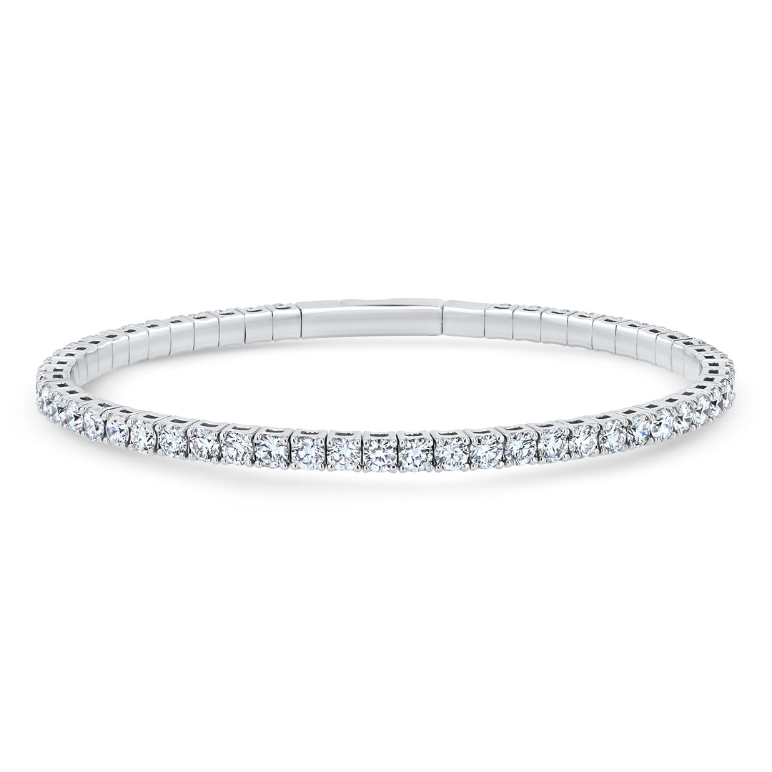 14K White Gold Lab-Grown Diamond Flex Tennis Bracelet 6ct