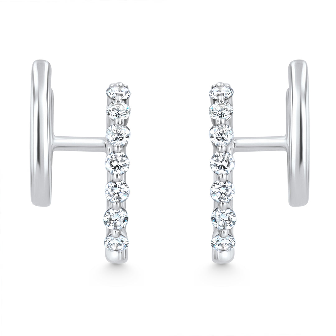 Double Hoop 0.49ct 18KW Huggies | Washington Diamond