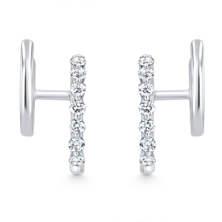 Double Hoop 0.49ct 18KW Huggies | Washington Diamond