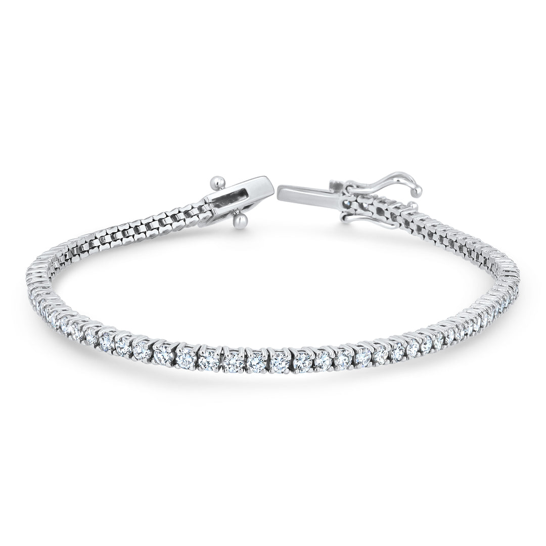 14K White Gold Diamond Tennis Bracelet, 2.72ct Total