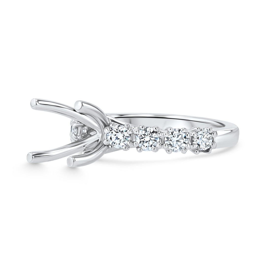 Platinum Engagement Ring Mounting with 0.75ct Diamond Accents