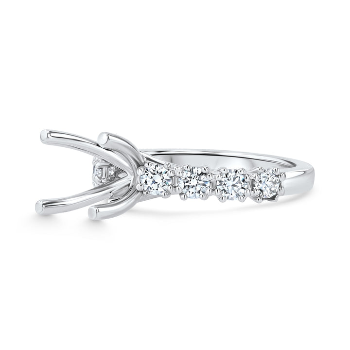 Platinum Engagement Ring Mounting with 0.75ct Diamond Accents