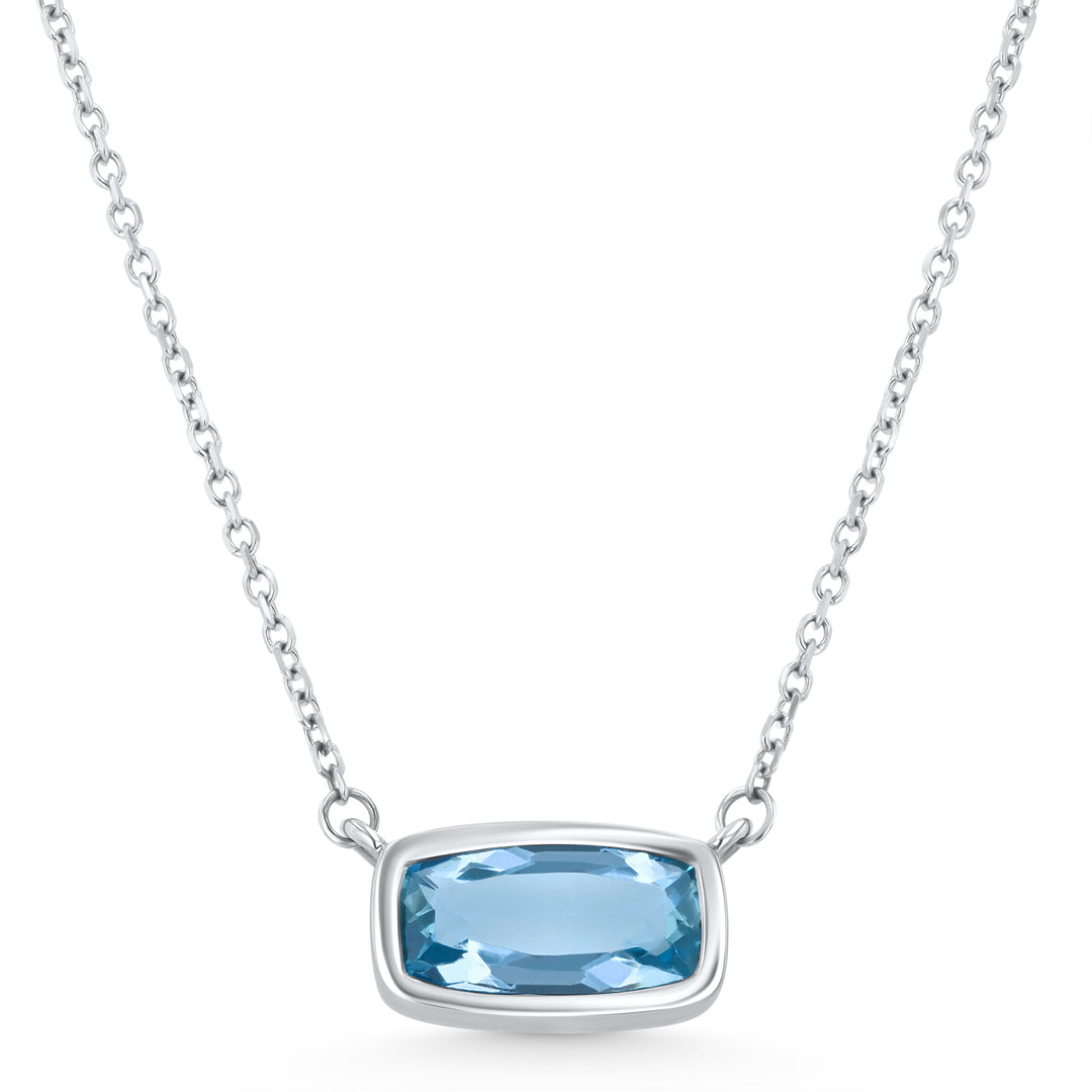 2.93ct Santa Maria Blue Aquamarine Pendant in 14K White Gold