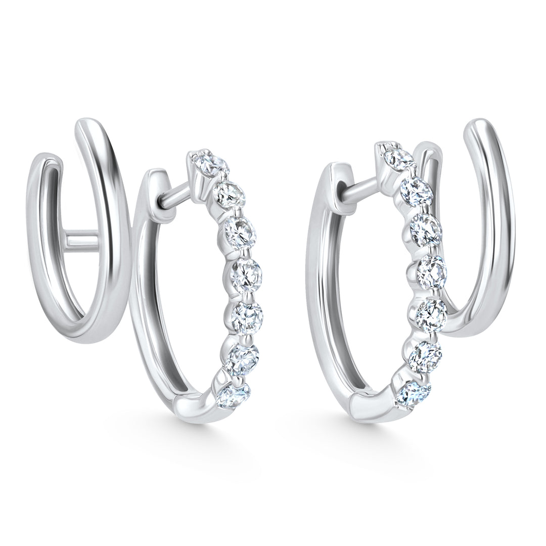 Double Hoop 0.49ct 18KW Huggies | Washington Diamond