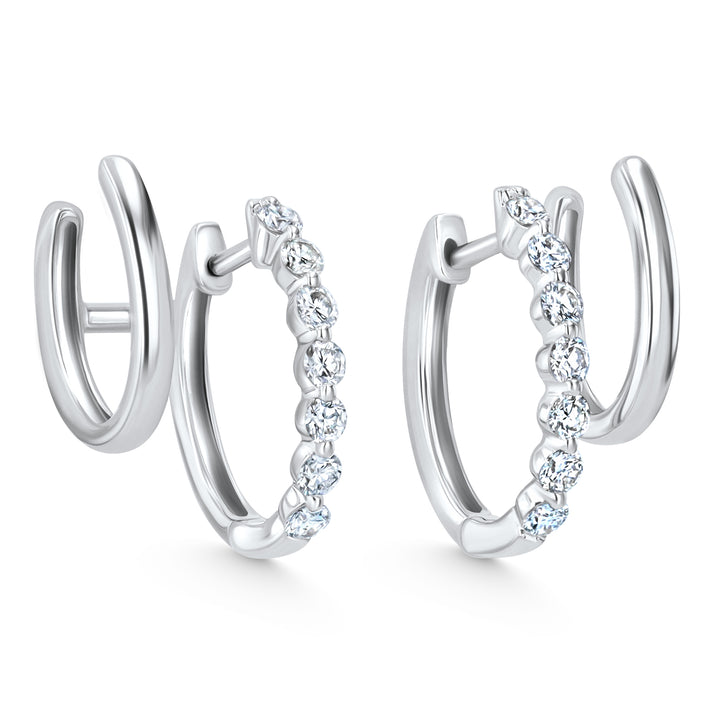 Double Hoop 0.49ct 18KW Huggies | Washington Diamond