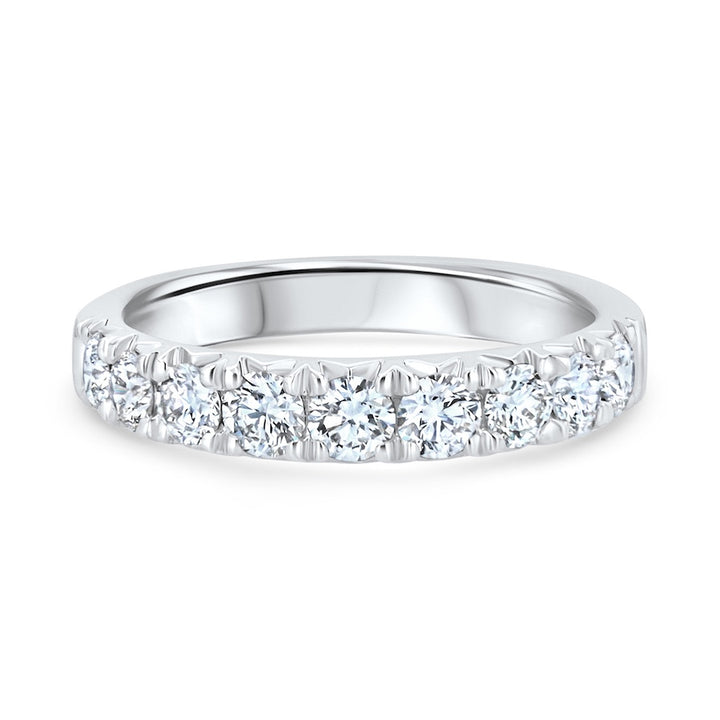Nine-Stone 0.97 Carat Diamond 18K White Gold Split-Prong Wedding Band