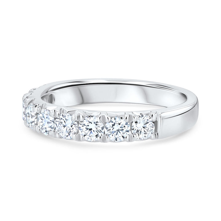 Nine-Stone 0.97 Carat Diamond 18K White Gold Split-Prong Wedding Band
