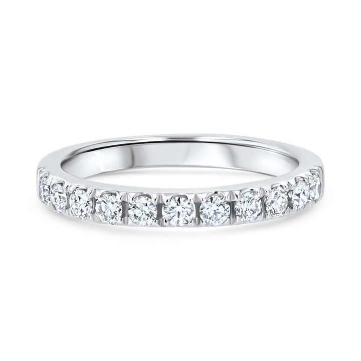 Eleven-Stone 0.42ct Diamond Split-Prong Platinum Wedding Band