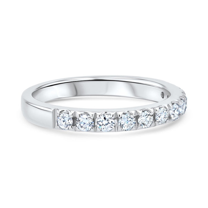 Eleven-Stone 0.42ct Diamond Split-Prong Platinum Wedding Band