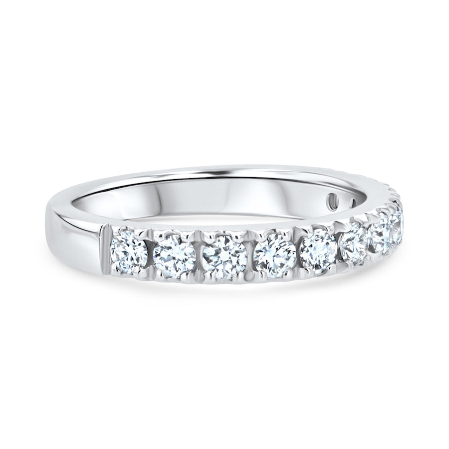 Eleven-Stone 0.68ct Diamond Split-Prong Platinum Band