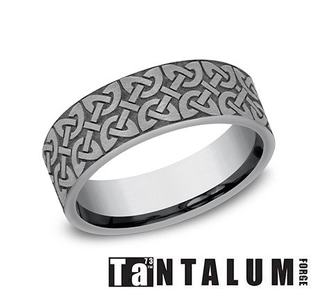 Tantalum-Dark 8mm EU Satin Hammered Band