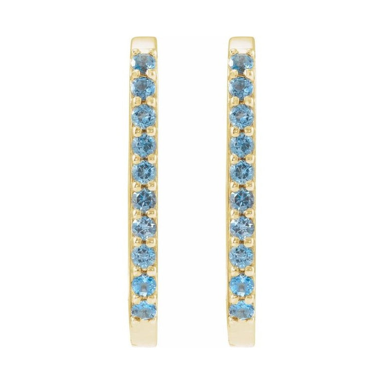Accented Elongated Hoop Earrings