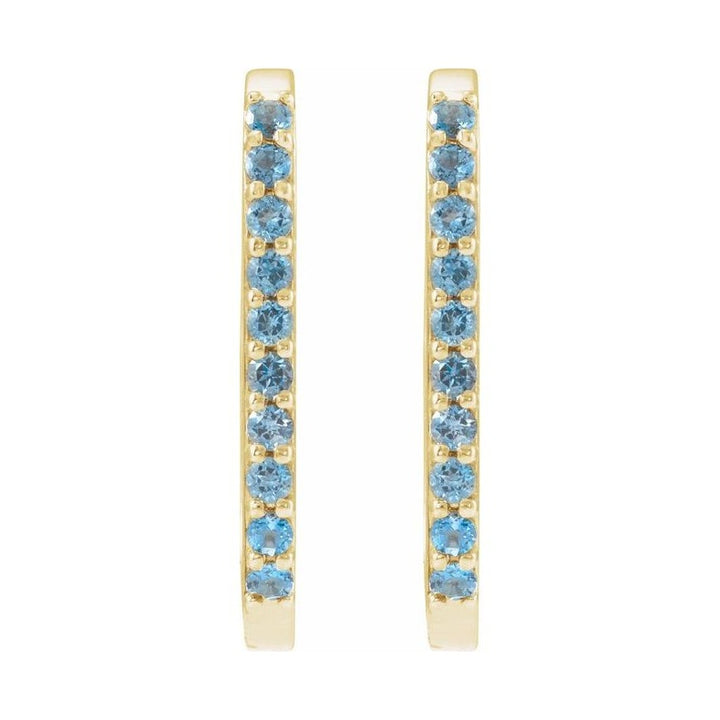Accented Elongated Hoop Earrings