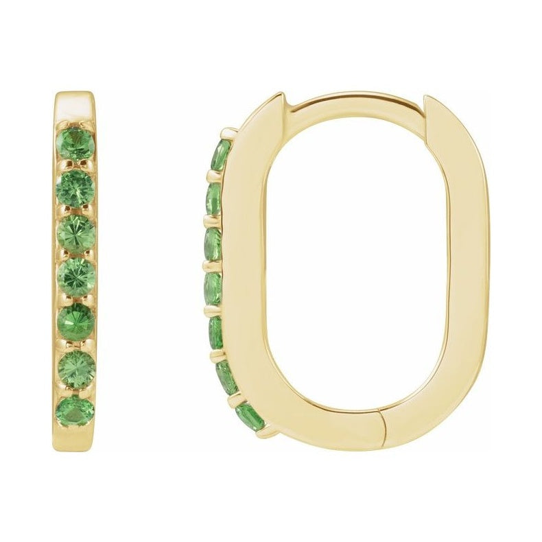 Accented Elongated Hoop Earrings