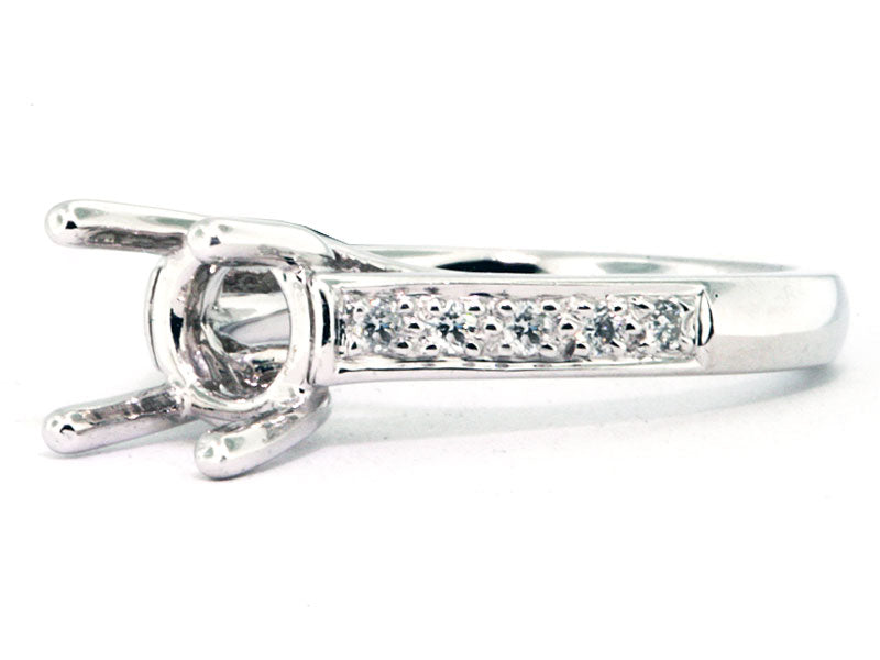 Flowing Trellis Head Platinum Diamond Engagement Ring Setting