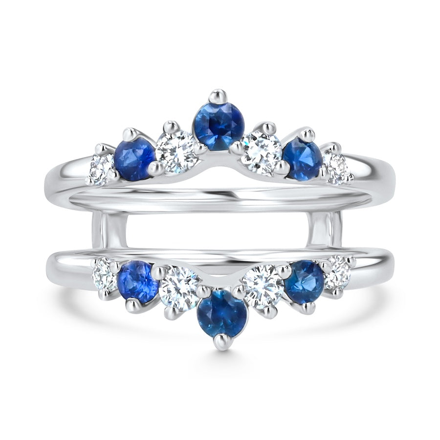 Alternating Sapphire & Diamond 14K White Gold Insert Ring