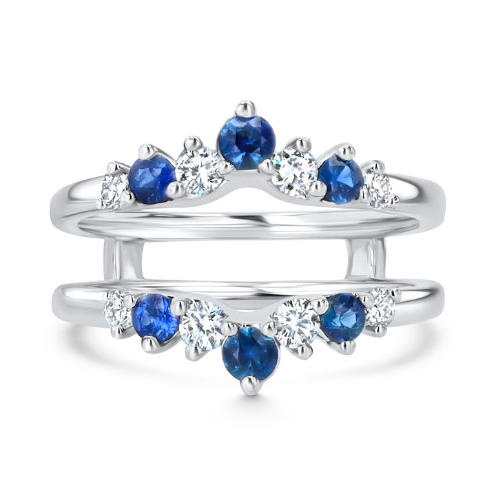Alternating Sapphire & Diamond 14K White Gold Insert Ring