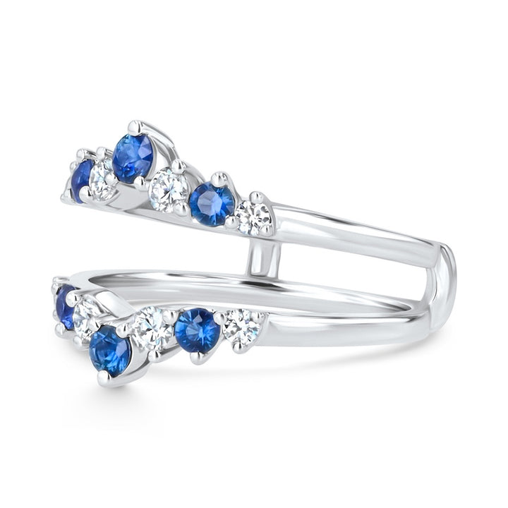 Alternating Sapphire & Diamond 14K White Gold Insert Ring