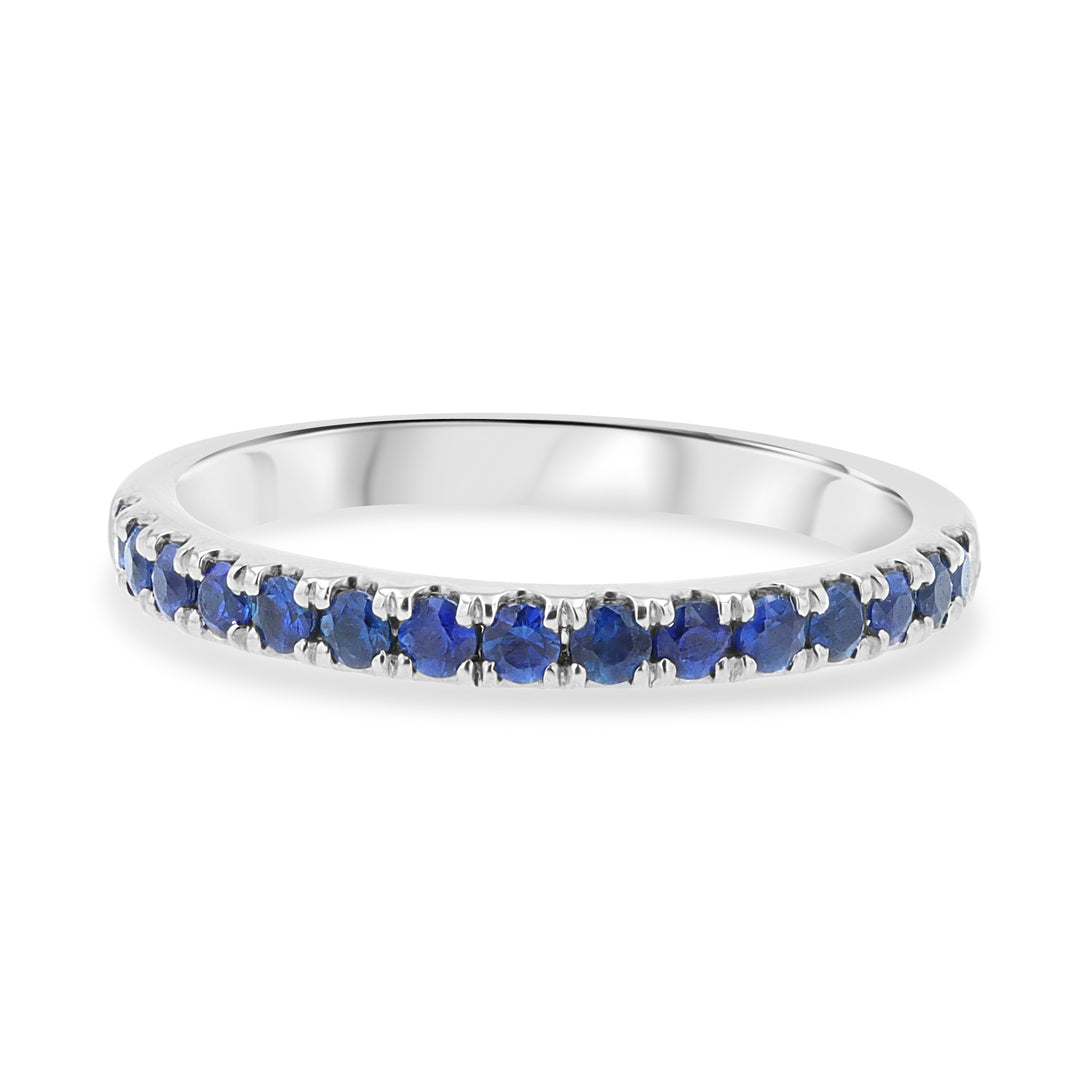 Split Prong Sapphire Platinum Wedding Band