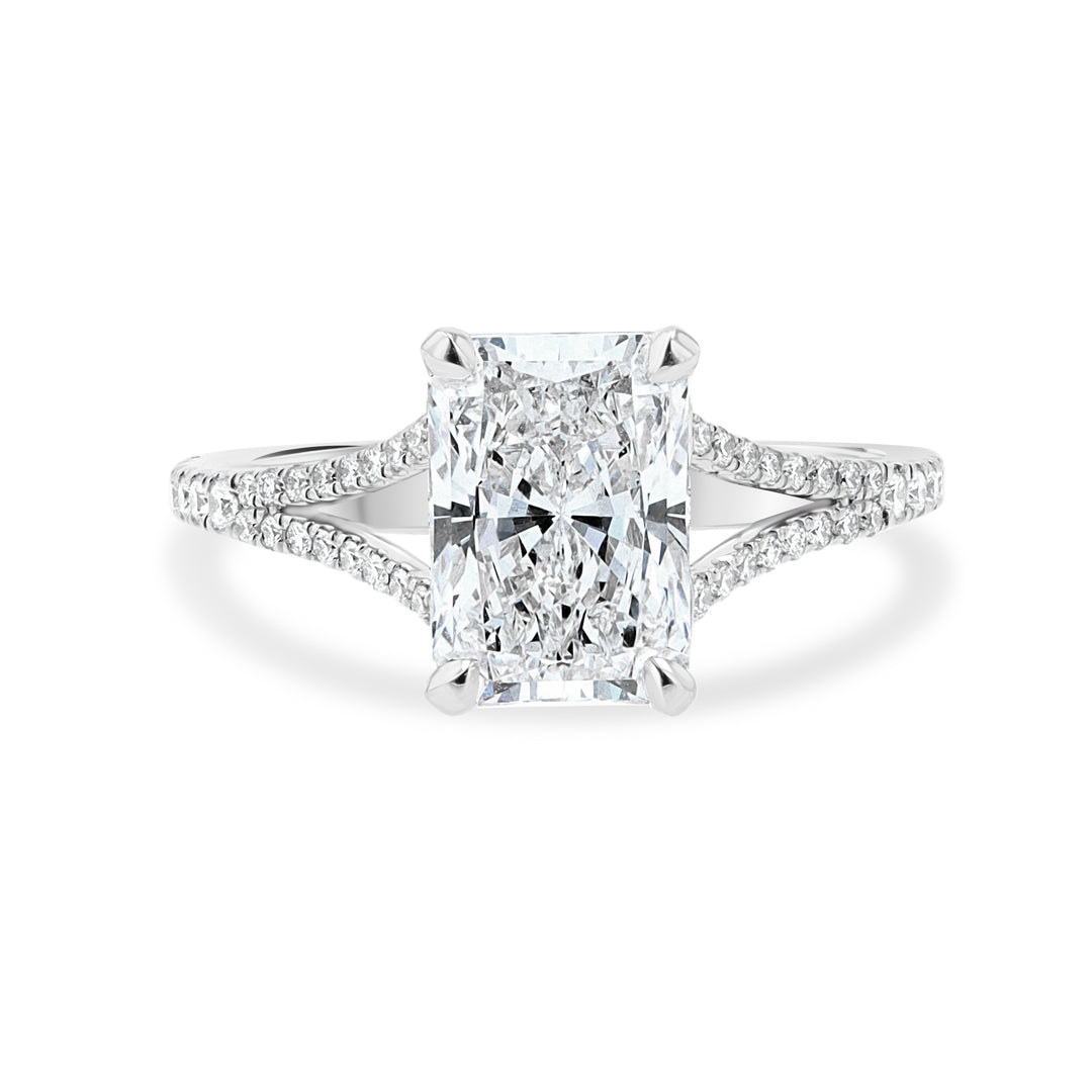 14K White Gold Engagement Ring with 1.51ct Radiant Diamond