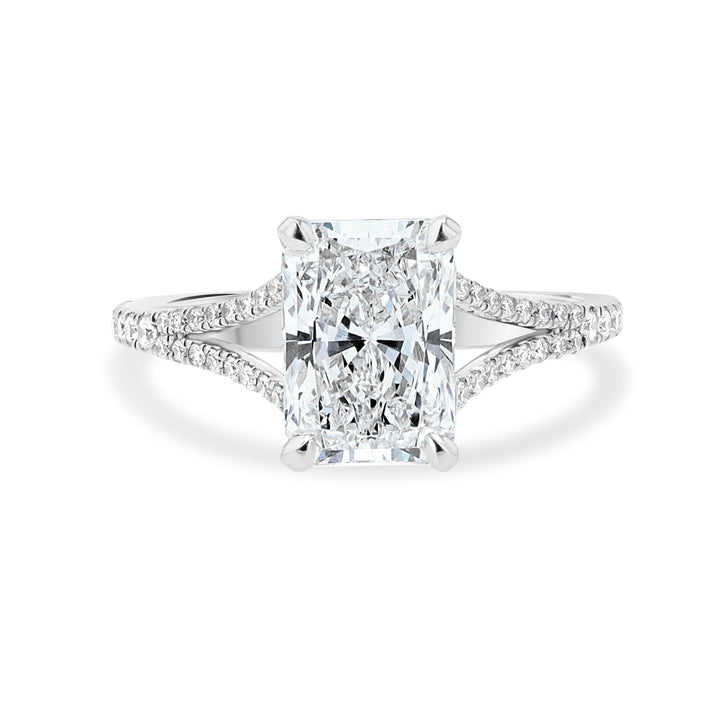14K White Gold Engagement Ring with 1.51ct Radiant Diamond