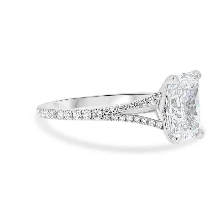 14K White Gold Engagement Ring with 1.51ct Radiant Diamond