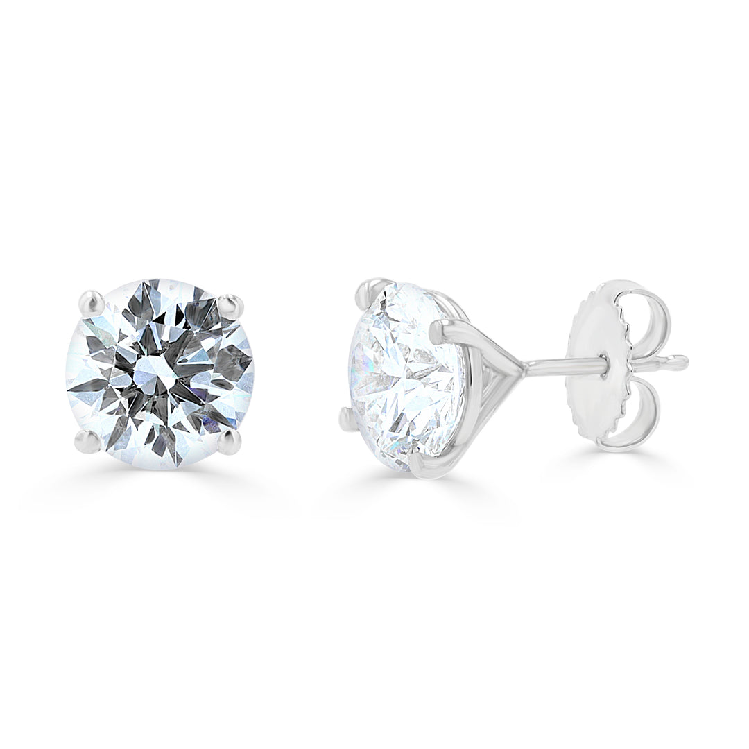 14K White Gold 4.00ct D–E VS Lab-Grown Diamond Studs