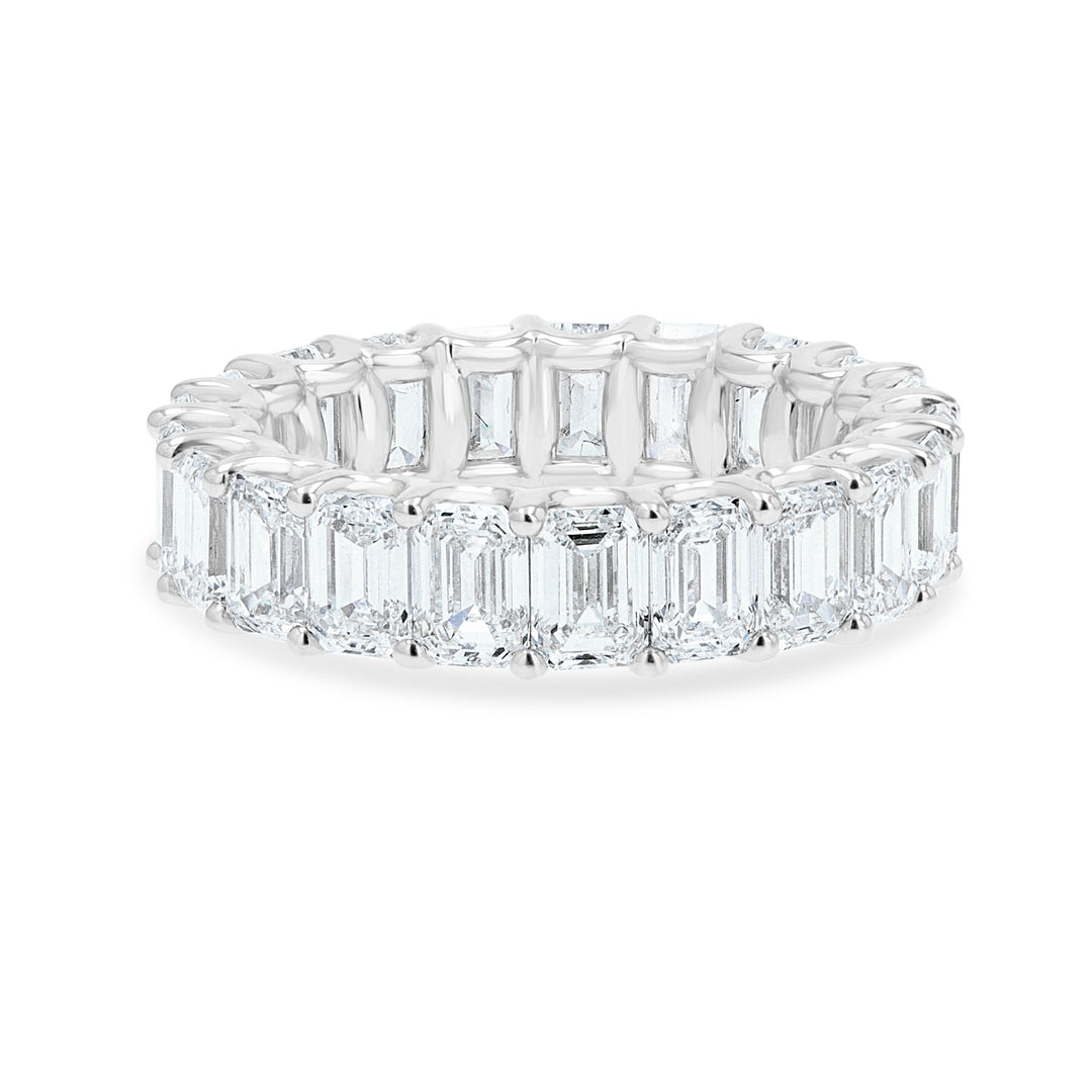 14K White Gold Lab Emerald-Cut Diamond Eternity Band