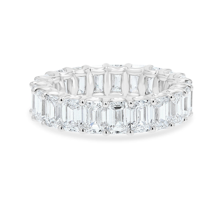 14K White Gold Lab Emerald-Cut Diamond Eternity Band
