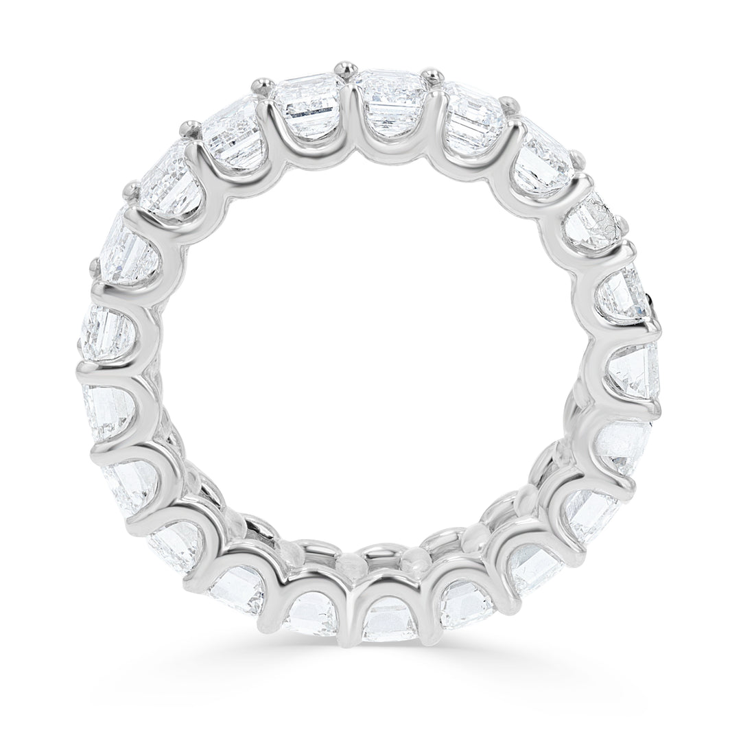 14K White Gold Lab Emerald-Cut Diamond Eternity Band