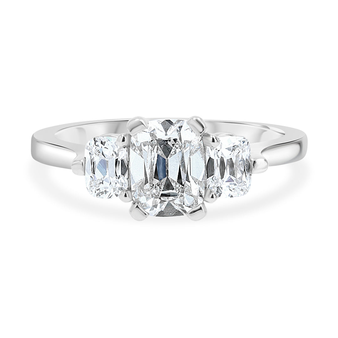 1.01ct Lab-Grown Asscher Diamond Ring with Cushion Accents