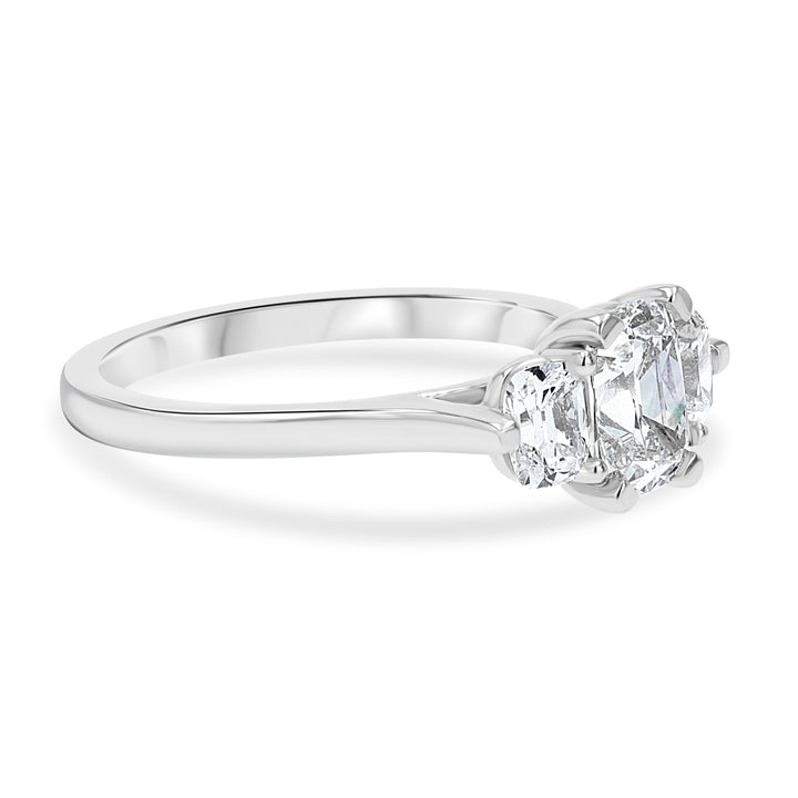 1.01ct Lab-Grown Asscher Diamond Ring with Cushion Accents
