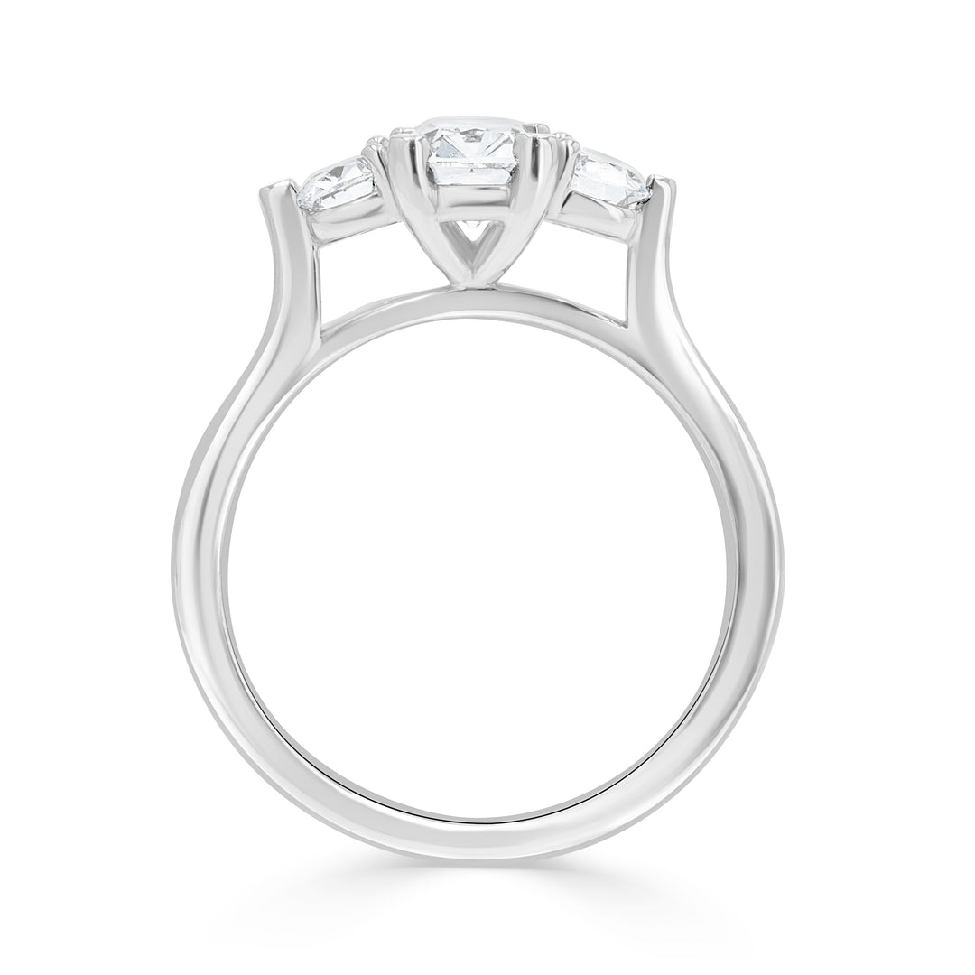 1.01ct Lab-Grown Asscher Diamond Ring with Cushion Accents