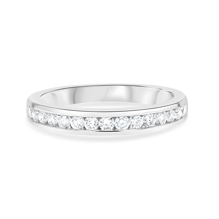 14kt White Gold Diamond Channel Wedding Band – 0.37 ct