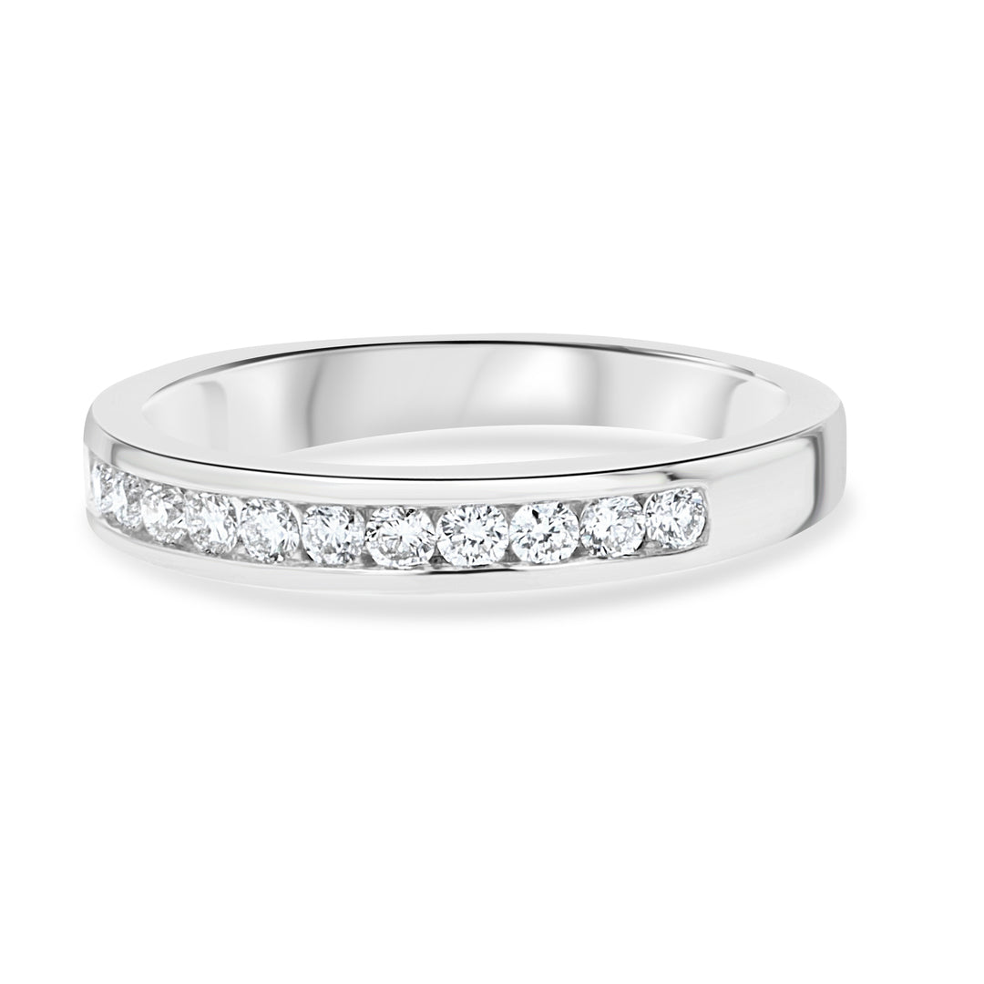 14kt White Gold Diamond Channel Wedding Band – 0.37 ct