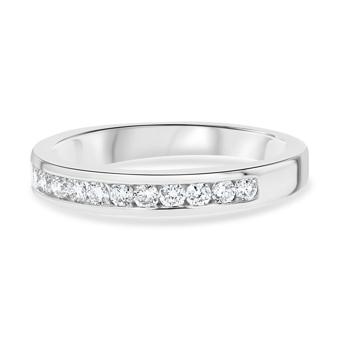 14kt White Gold Diamond Channel Wedding Band – 0.37 ct
