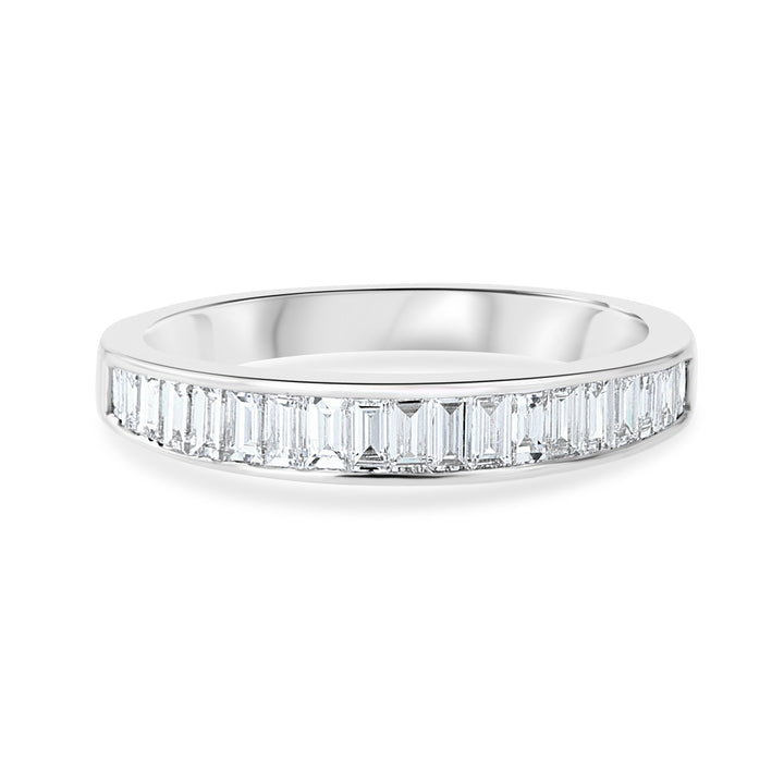 18kt White Gold Baguette Diamond Channel Wedding Band