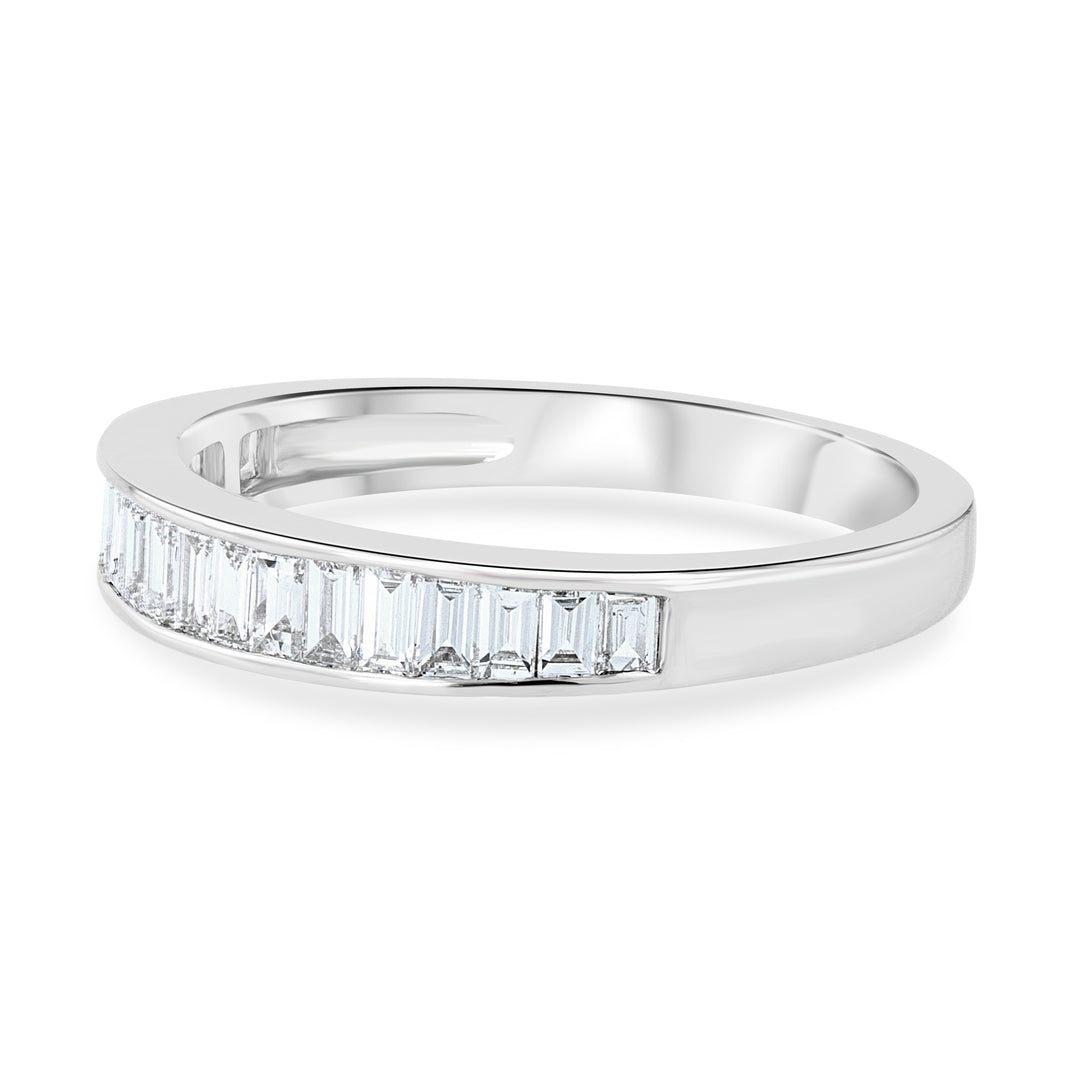 18kt White Gold Baguette Diamond Channel Wedding Band