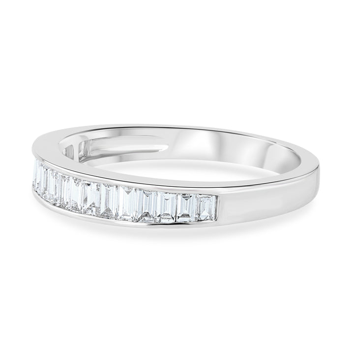 18kt White Gold Baguette Diamond Channel Wedding Band
