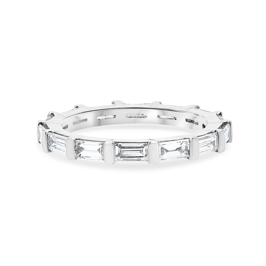 Platinum Bar-Set Lab Diamond Eternity Band